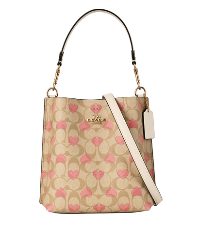 Mollie 22, £150, Handbags, Beige/Pink, Canvas, Front view